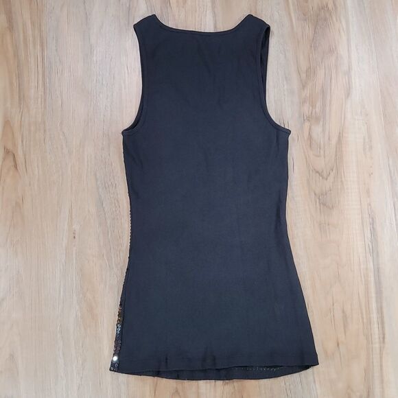 🔹️Express Black Camouflage Sequined Sleeveless Top Small - Picture 2 of 8